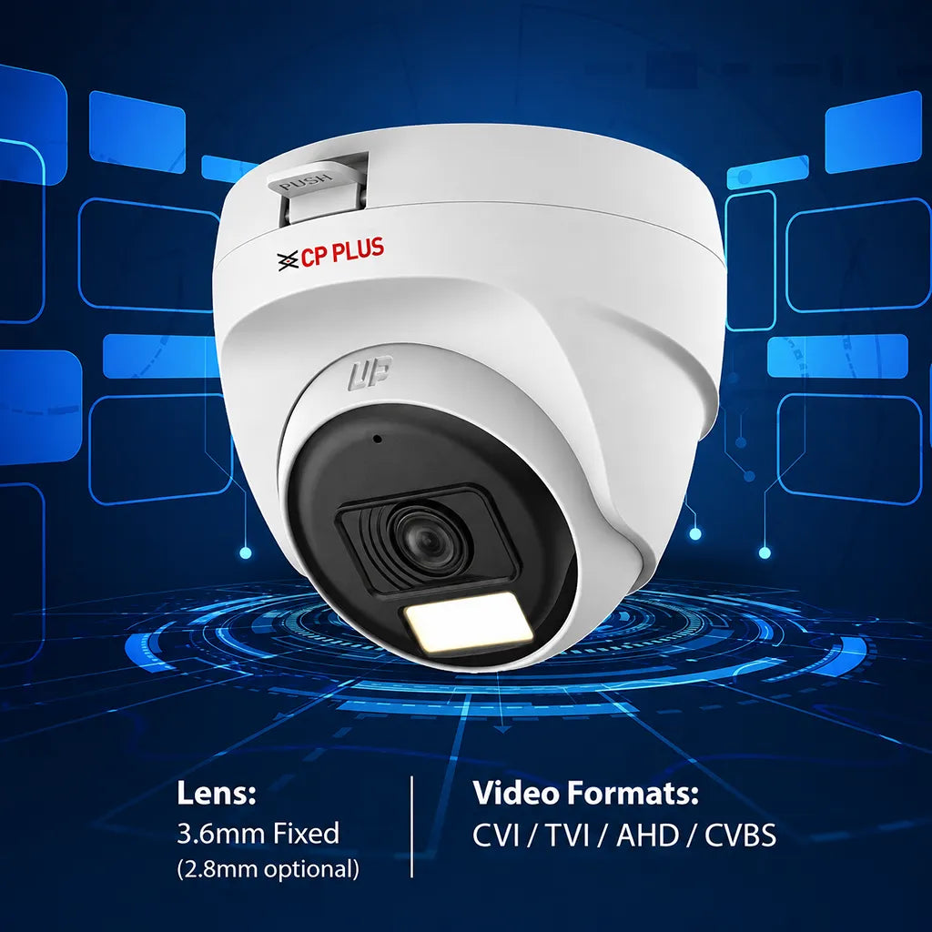 CP PLUS CP-URC-DC51PL3C-L 5MP Dome Camera with 3.6mm fixed lens supporting CVI TVI AHD and CVBS video formats -tpstech.in