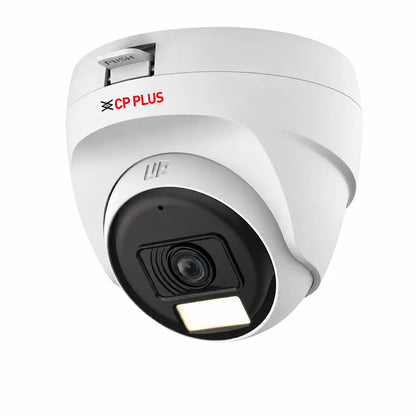 CP PLUS CP-URC-DC51PL3C-L 5MP Dual Light Dome Camera left angle view with 3.6mm fixed lens and dual light technology -tpstech.in