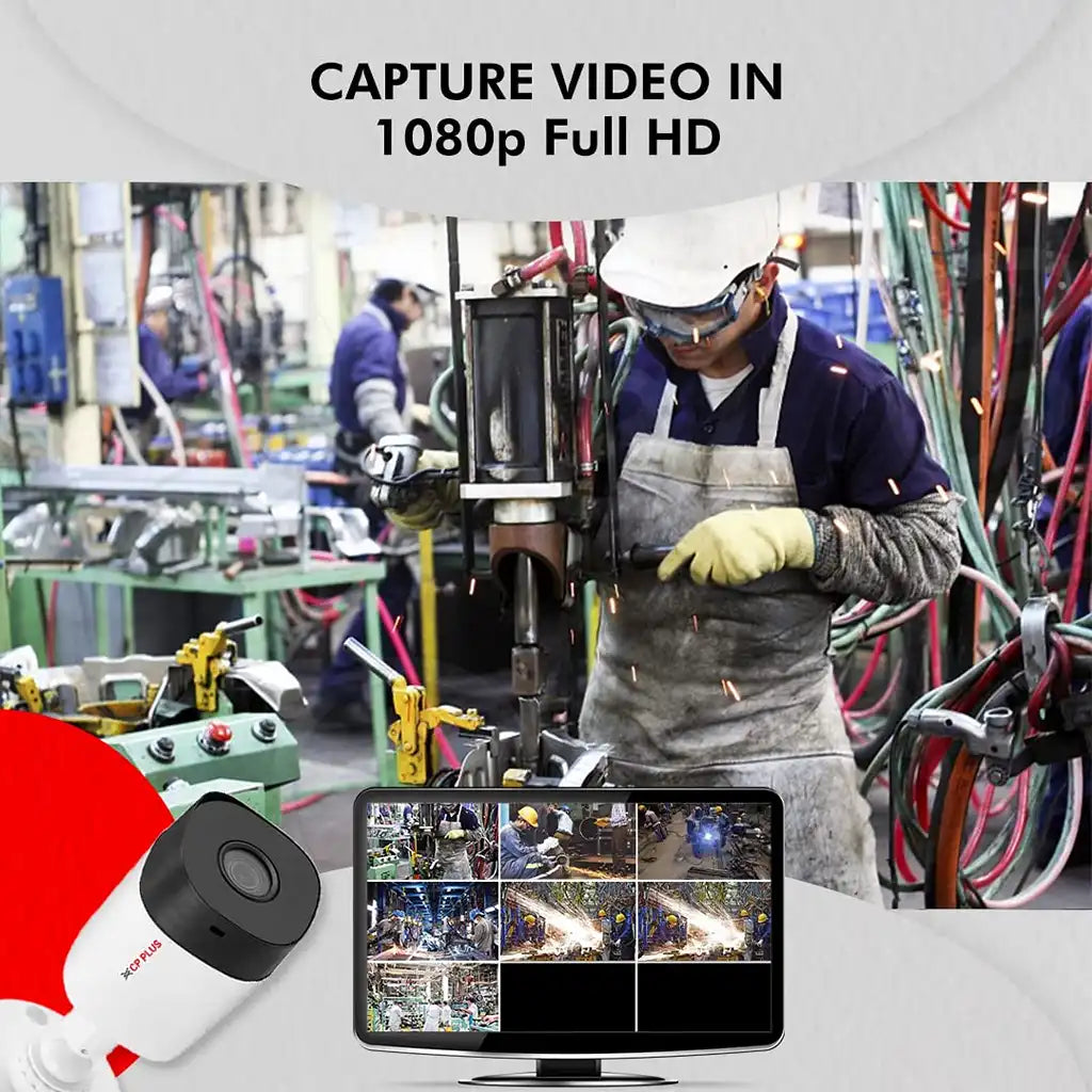 CP PLUS CP-URC-TC24PL2-V3 1080p Full HD Bullet CCTV Camera delivering clear video monitoring for commercial and industrial security -tpstech.in
