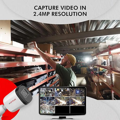 CP PLUS CP-URC-TC24PL3C 2.4MP Full HD IR Bullet CCTV Camera capturing high resolution surveillance footage for warehouse security -tpstech.in