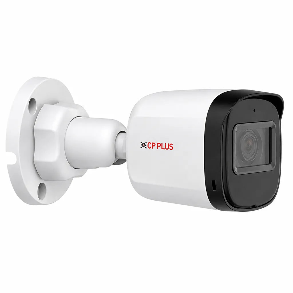 Right angle view of CP PLUS CP-URC-TC24PL3C 2.4MP IR Bullet CCTV Camera with durable metal housing -tpstech.in