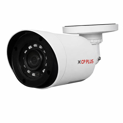 CP PLUS CP-USC-TA24L2 2MP Full HD IR Bullet CCTV Camera front left view with 20m night vision and weatherproof design -tpstech.in
