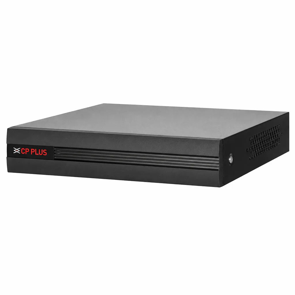 CP PLUS CP-UVR-1601E1-HC 16 Channel H.265 HD CCTV DVR front left view for surveillance system installation -tpstech.in