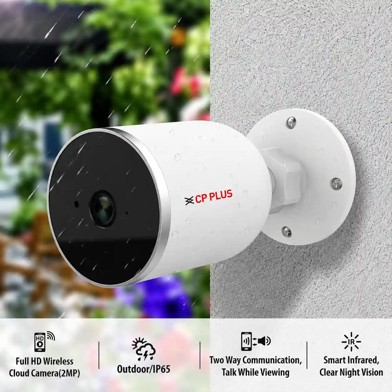 CP Plus CP-V21 2MP outdoor IP65 Wi-Fi bullet camera featuring Full HD video, two-way audio and IR night vision -tpstech.in