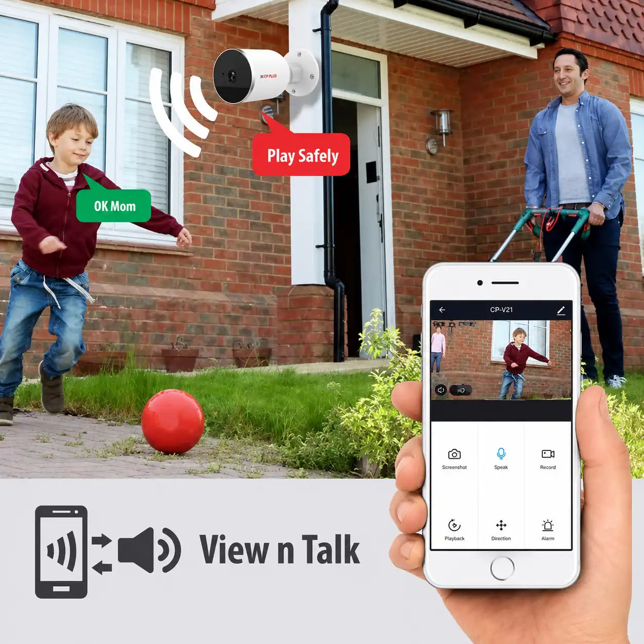 CP Plus CP-V21 2MP Wi-Fi Bullet Camera with View n Talk two-way audio and remote monitoring -tpstech.in