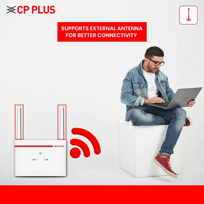 CP PLUS CP-XR-DE21-S 4G WiFi Router with external antennas for improved wireless connectivity -tpstech.in