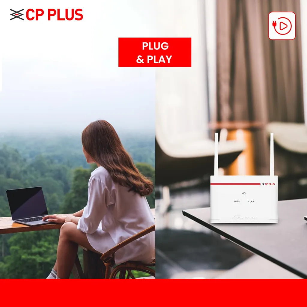 CP PLUS CP-XR-DE21-S plug and play 4G WiFi Router for instant internet connectivity -tpstech.in