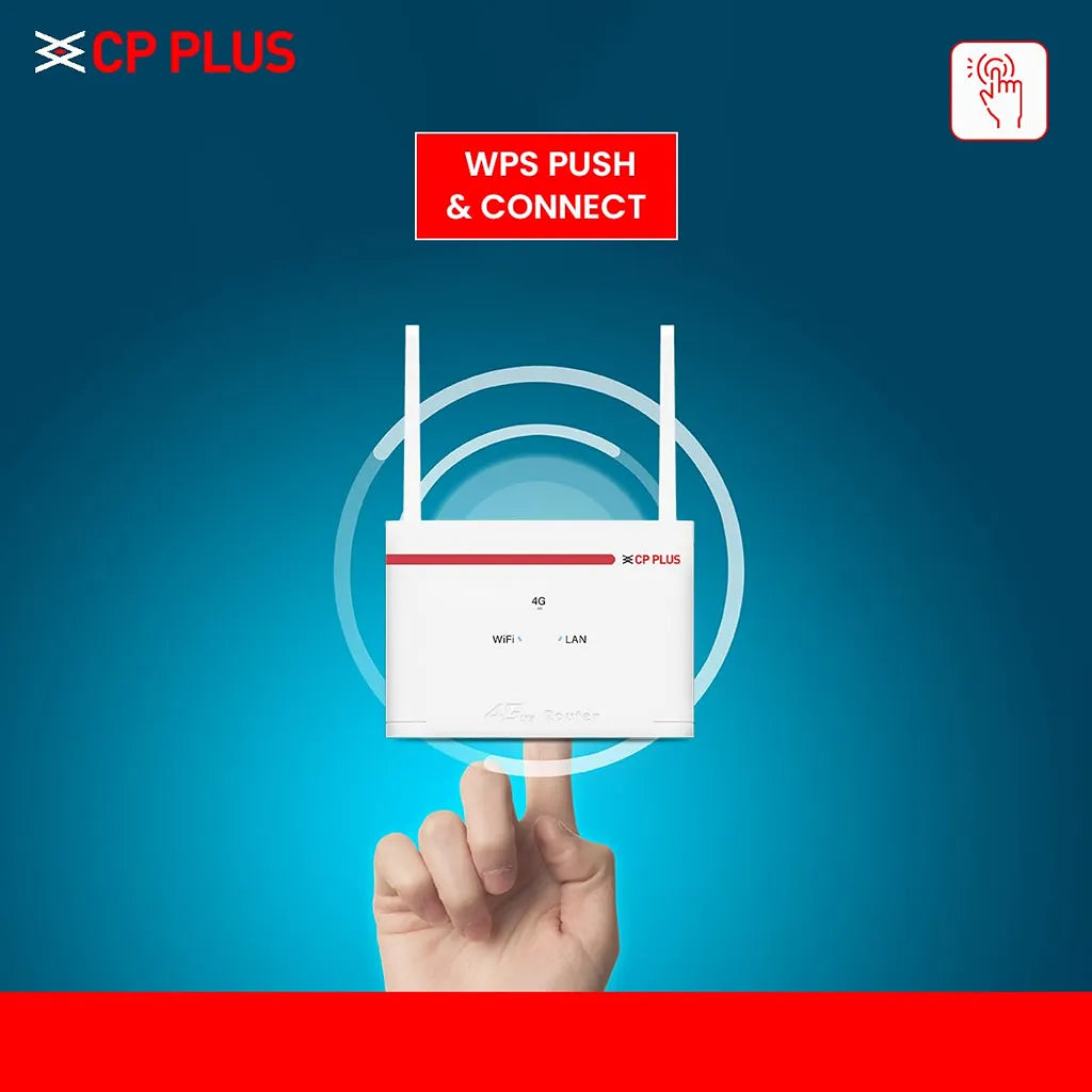 CP PLUS CP-XR-DE21-S 4G WiFi Router with WPS Push and Connect feature for quick wireless setup -tpstech.in