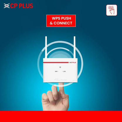 CP PLUS CP-XR-DE21-S 4G WiFi Router with WPS Push and Connect feature for quick wireless setup -tpstech.in