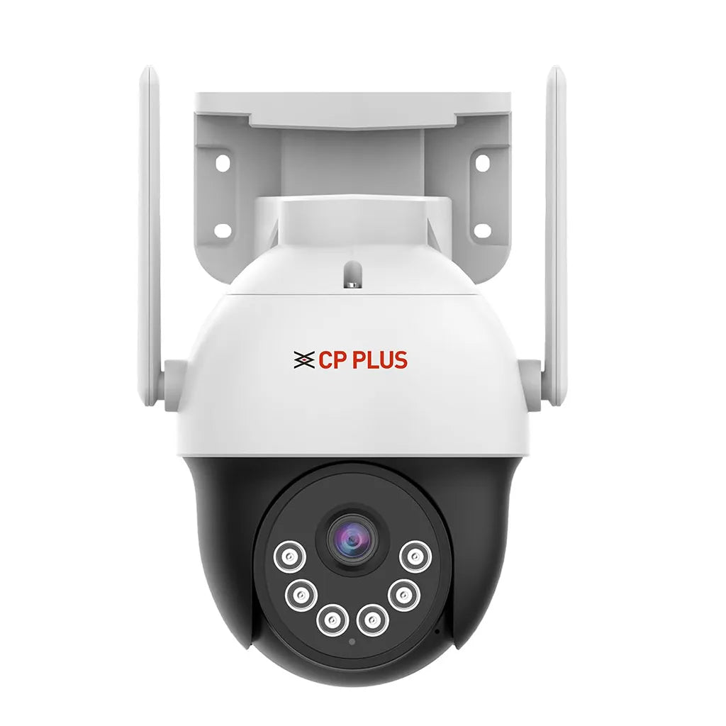 CP PLUS EZ-S35T 3MP 4G Pan Tilt Outdoor Security Camera front view with dual antennas and Full Color Night Vision -tpstech.in