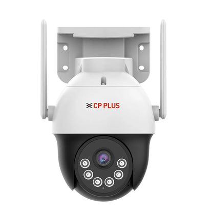 CP PLUS EZ-S35T 3MP 4G Pan Tilt Outdoor Security Camera front view with dual antennas and Full Color Night Vision -tpstech.in