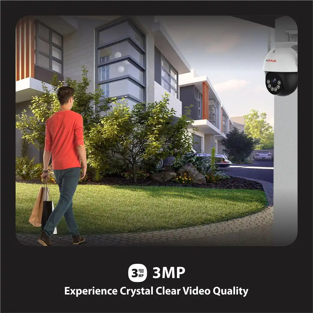 CP PLUS EZ-S35T 3MP Pan Tilt Outdoor Security Camera delivering crystal clear video quality -tpstech.in
