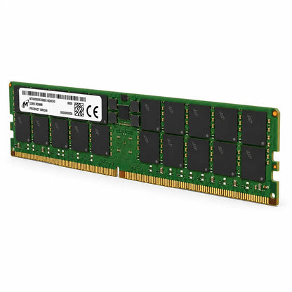 Crucial 128GB DDR5 RAM 5600MHz CL46 288-Pin ECC RDIMM Server & Workstation Memory right-angle view with ECC RDIMM design for enterprise servers and workstations -tpstech.in