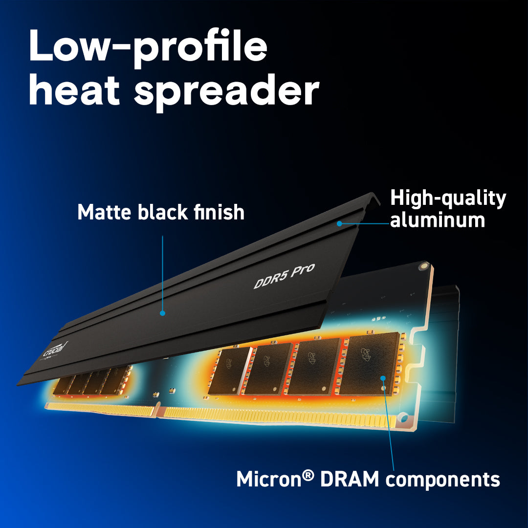 Crucial Pro 16GB DDR5 5600MHz CL46 Desktop Memory - tpstech.in