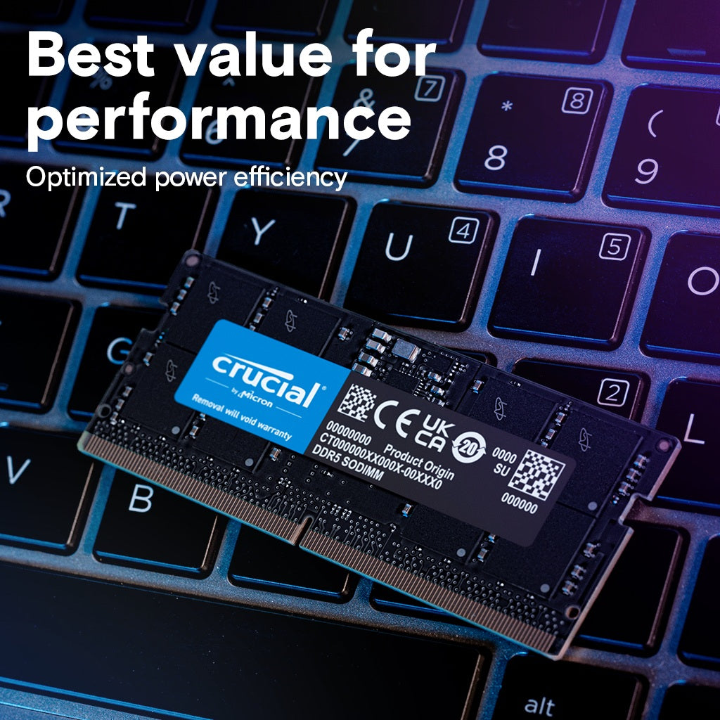Crucial RAM 96GB Kit 2x48GB DDR5 5600 MHz SODIMM CL46 Laptop Memory
