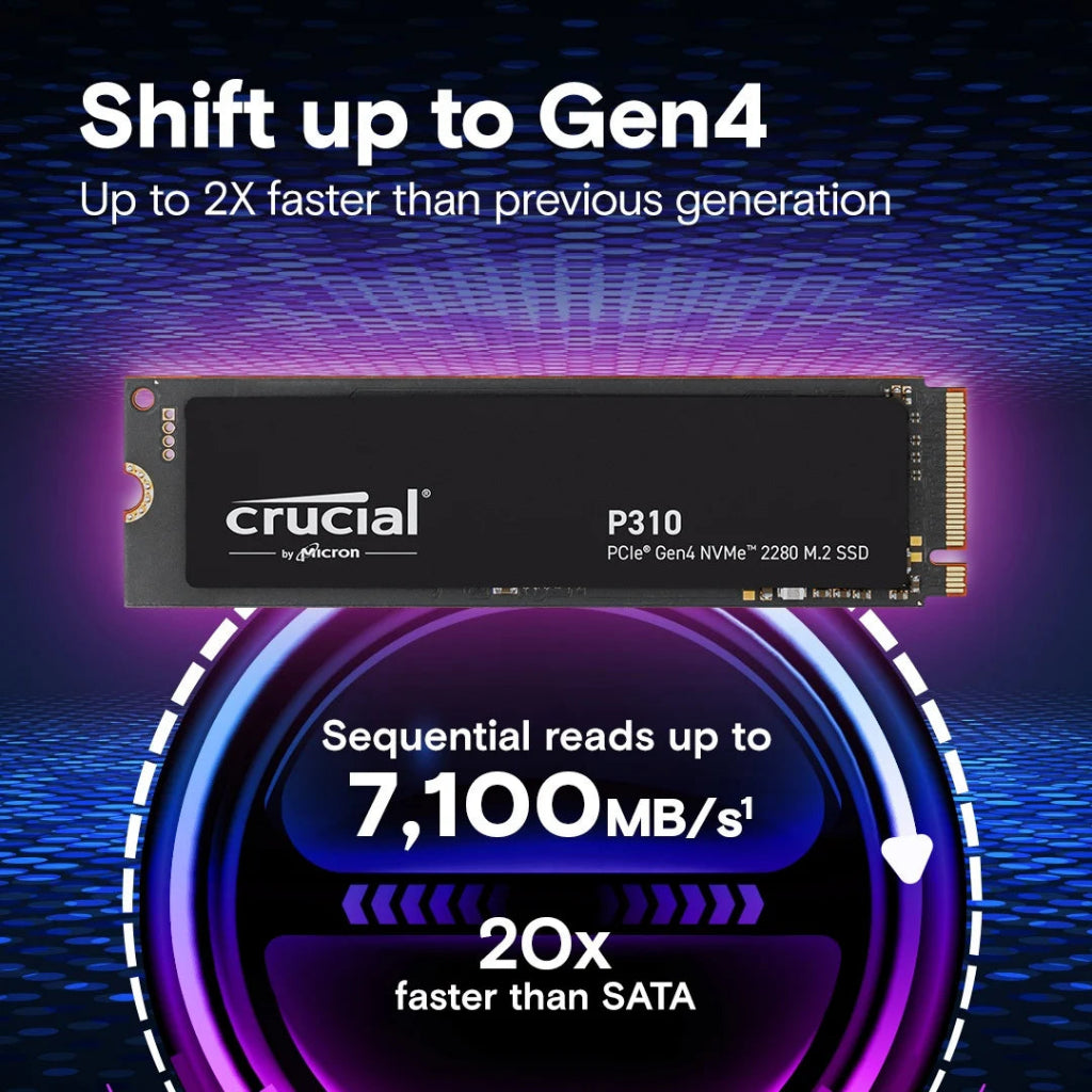 Crucial P310 1TB PCIe Gen4 NVMe 2280 M.2 SSD