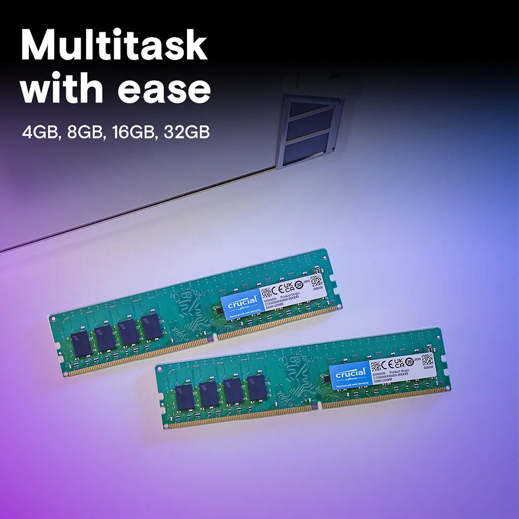 Crucial Basics DDR4 UDIMM desktop RAM memory for faster multitasking and improved everyday desktop performance -tpstech.in