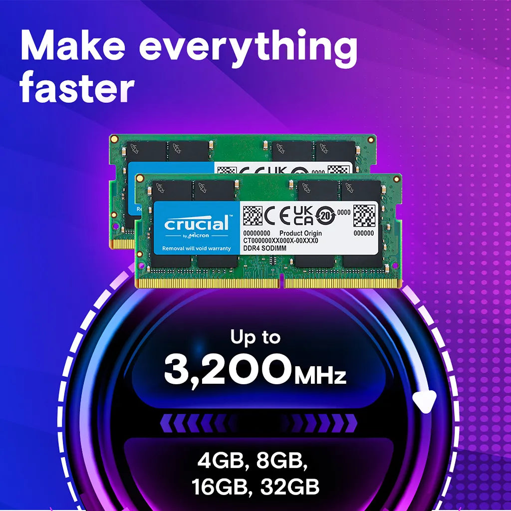 Crucial Basics DDR4 memory module delivering high speed performance for desktop and laptop memory upgrades -tpstech.in