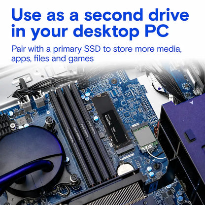 Crucial P310 4TB PCIe Gen4 NVMe M.2 2280 Internal SSD with Heatsink installed as a secondary storage drive in a desktop PC -tpstech.in