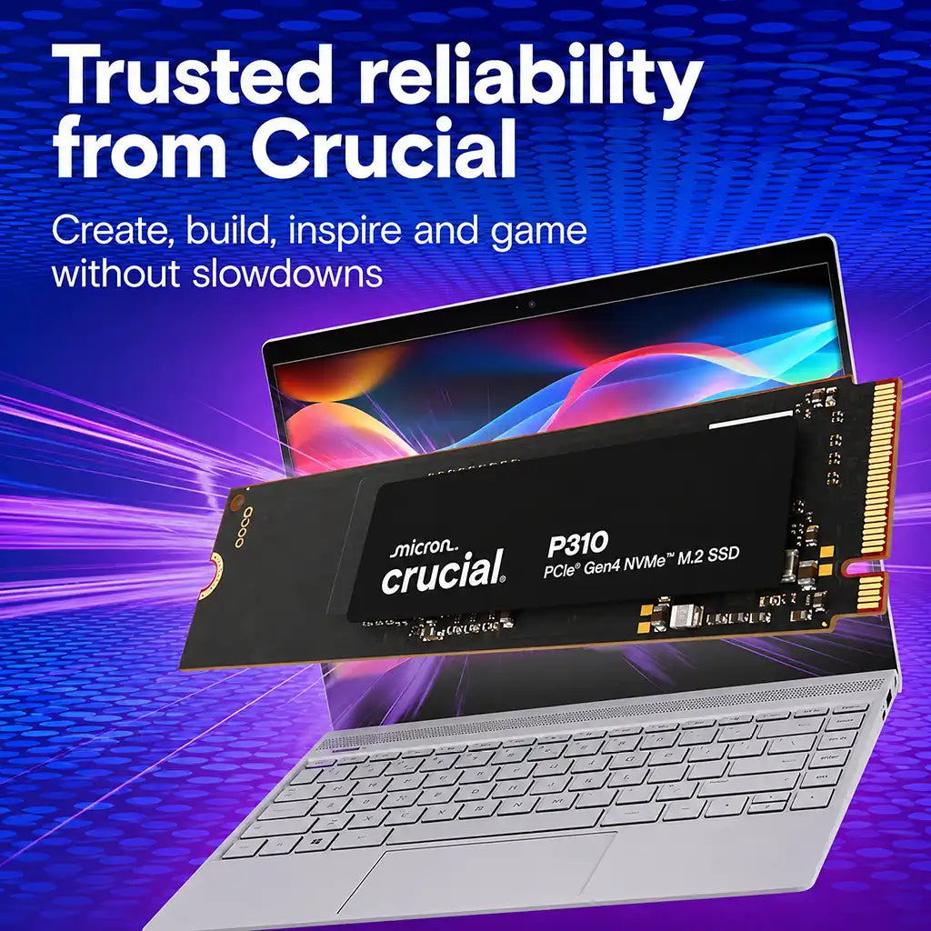 Crucial P310 4TB PCIe Gen4 NVMe M.2 2280 Internal SSD with Heatsink for reliable performance in gaming, content creation and everyday computing -tpstech.in
