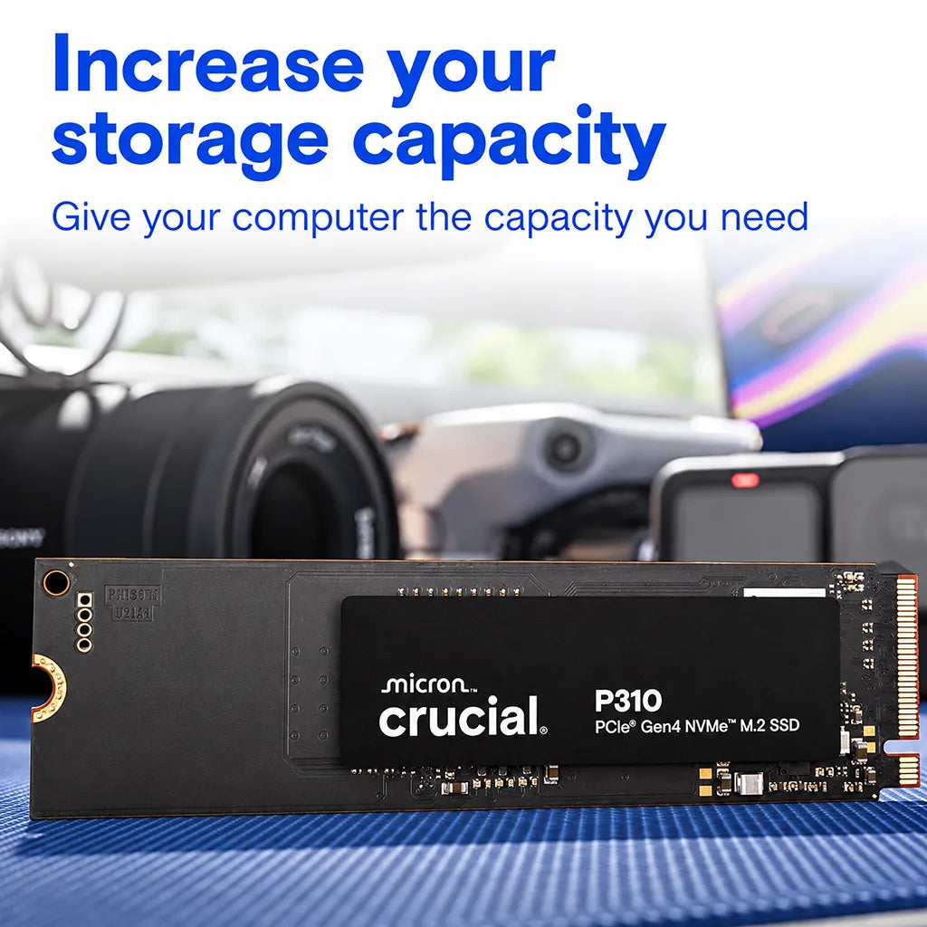 Crucial P310 4TB PCIe Gen4 NVMe M.2 2280 Internal SSD with Heatsink showcasing increased storage capacity for laptops and desktops -tpstech.in