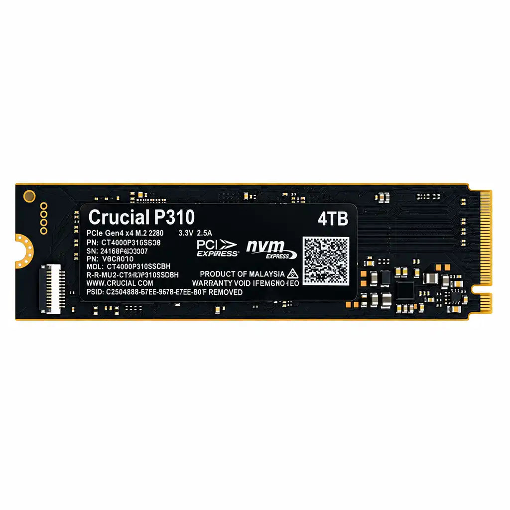 Crucial P310 4TB PCIe Gen4 NVMe M.2 SSD Pulled-Out Horizontal Top View -tpstech.in