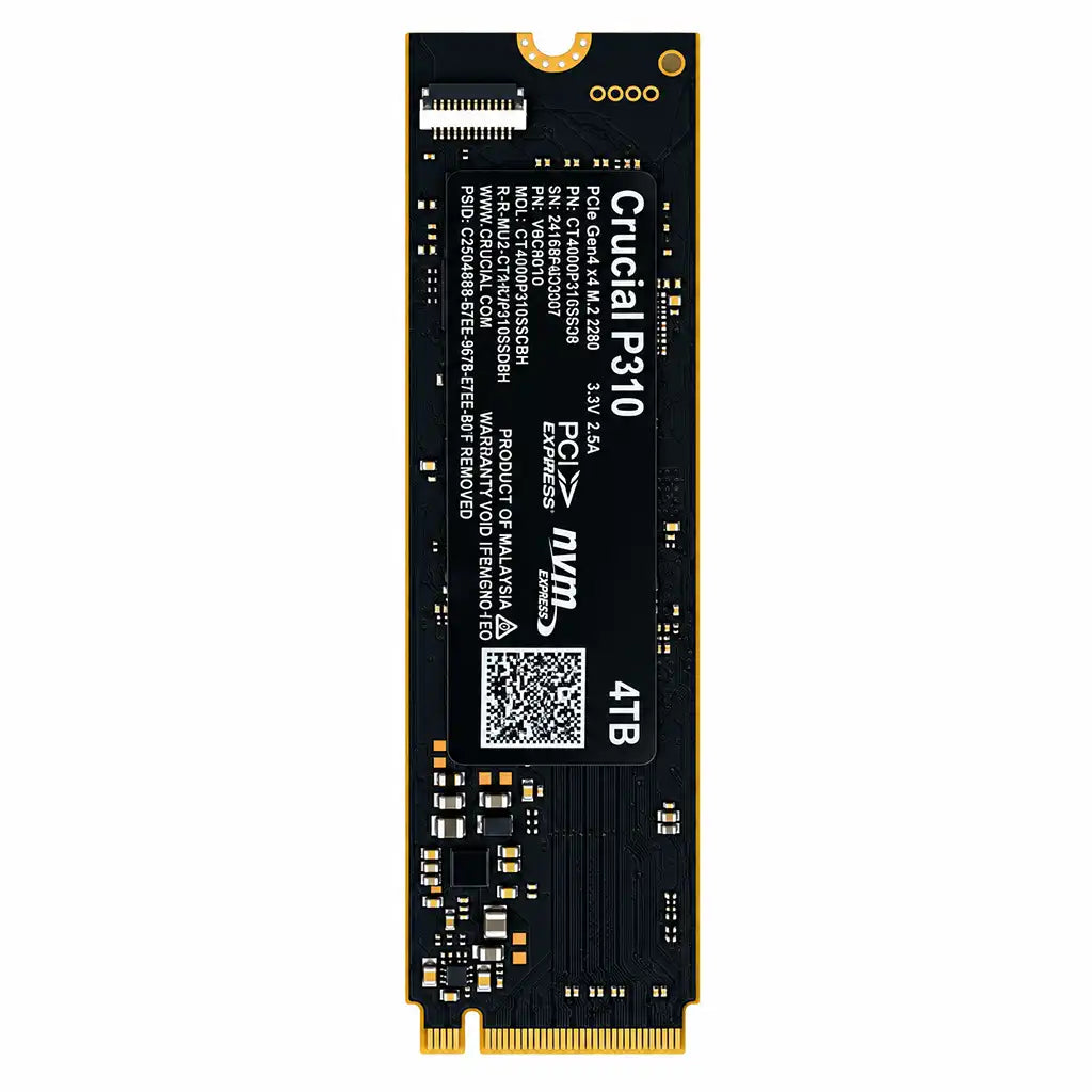 Crucial P310 4TB PCIe Gen4 NVMe M.2 SSD Pulled-Out Vertical Front View -tpstech.in