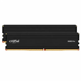 Crucial Pro 96GB Kit (2x48GB) DDR5-5600 UDIMM Desktop RAM front view with black low-profile heat spreaders on white background -tpstech.in