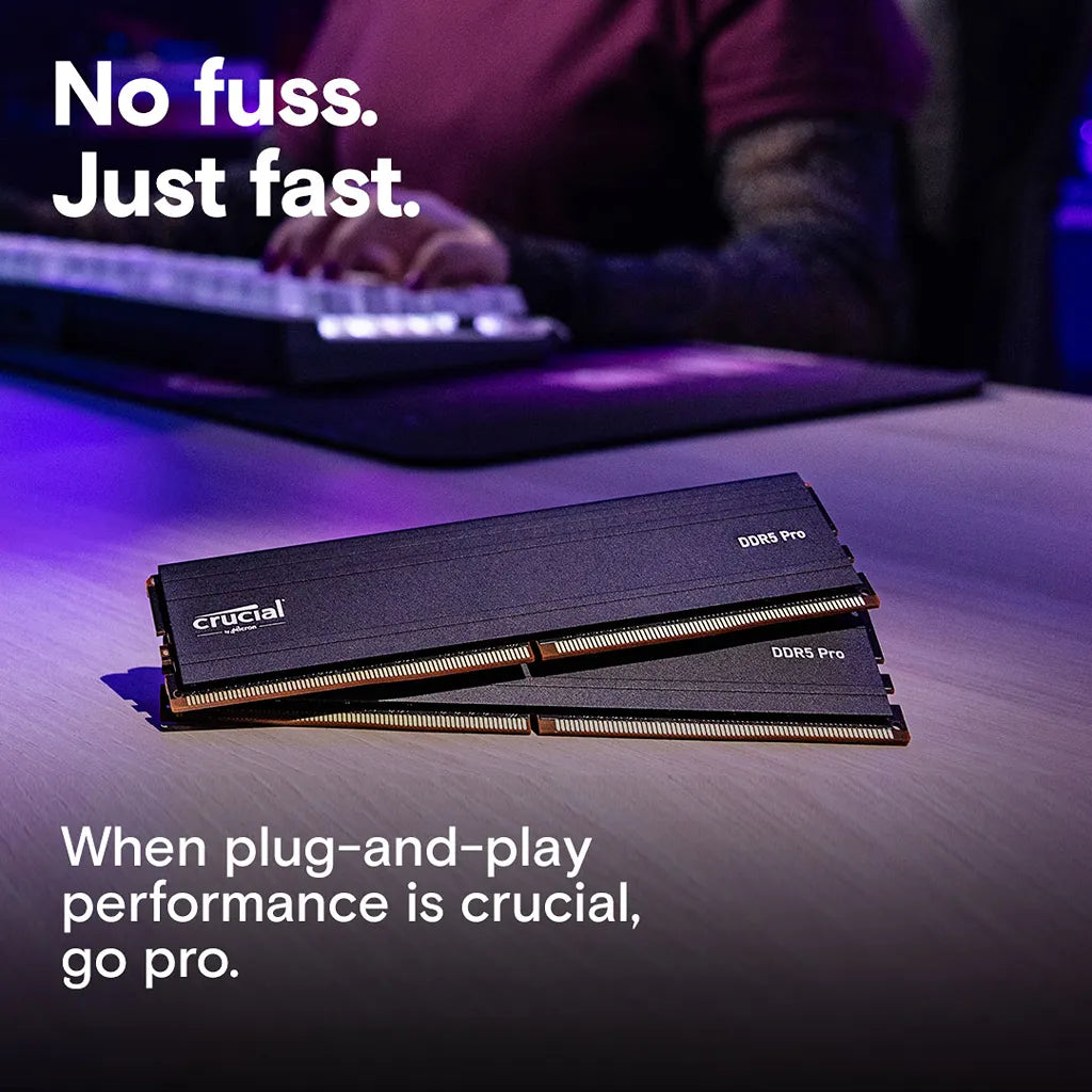 Crucial Pro 96GB Kit (2x48GB) DDR5-5600 UDIMM Desktop RAM installed for high-speed gaming and professional desktop computing -tpstech.in