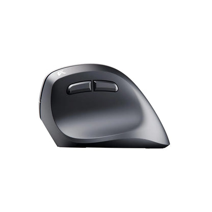 Cybeart Arcus Wireless Ergonomic Mouse 2400 DPI (Black) side angle showing contoured thumb rest and dual side shortcut buttons -tpstech.in