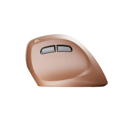 Cybeart Arcus Wireless Ergonomic Mouse 2400 DPI Dual Mode (Mocha Mousse) side angle showcasing contoured thumb rest and dual side buttons -tpstech.in