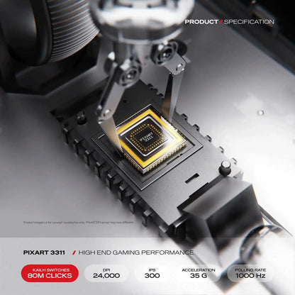 PixArt 3311 gaming sensor chip of Cybeart Artemis 52g Ultra-Light Wireless Gaming Mouse with 24000 DPI and 1000Hz polling rate -tpstech.in