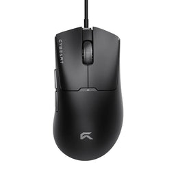 Cybeart Ghost 49g Ultra-light Wired Gaming Mouse top down view showing scroll wheel and buttons -tpstech.in