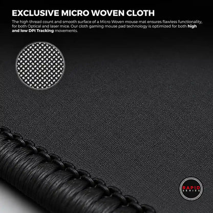 Cybeart Ghost XXL Gaming Mouse Pad Black 900x400mm close up of micro woven cloth surface texture -tpstech.in
