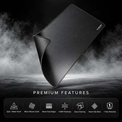 Cybeart Ghost XXL Gaming Mouse Pad Black 900x400mm overview of key features including 4mm thickness and water resistance -tpstech.in