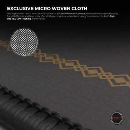Cybeart Gryffindor Classic Large Gaming Mouse Pad with Micro-Woven Surface macro shot of high thread count smooth cloth texture -tpstech.in