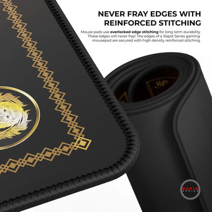 Cybeart Gryffindor Classic Large Gaming Mouse Pad with Micro-Woven Surface rolled edge showing durable overlocked stitched border -tpstech.in