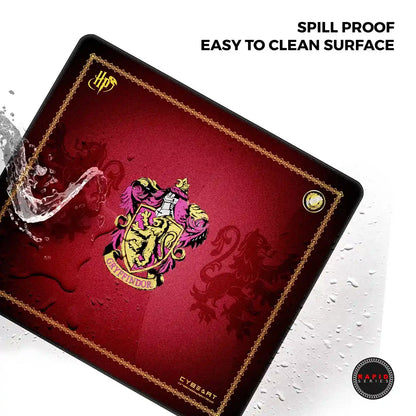 Cybeart Gryffindor Classic Large Gaming Mouse Pad with Micro-Woven Surface water splash demonstrating spill proof easy clean fabric -tpstech.in