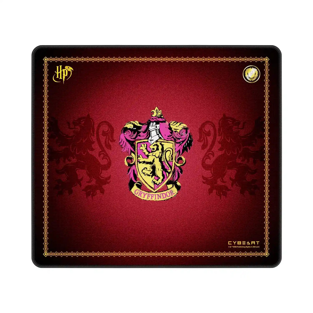 Cybeart Gryffindor Classic Large Gaming Mouse Pad with Micro-Woven Surface top view featuring Harry Potter Gryffindor house crest -tpstech.in