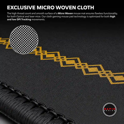 Cybeart Gryffindor Classic XXL Gaming Mouse Pad for PC Mac close up view of micro woven cloth texture -tpstech.in