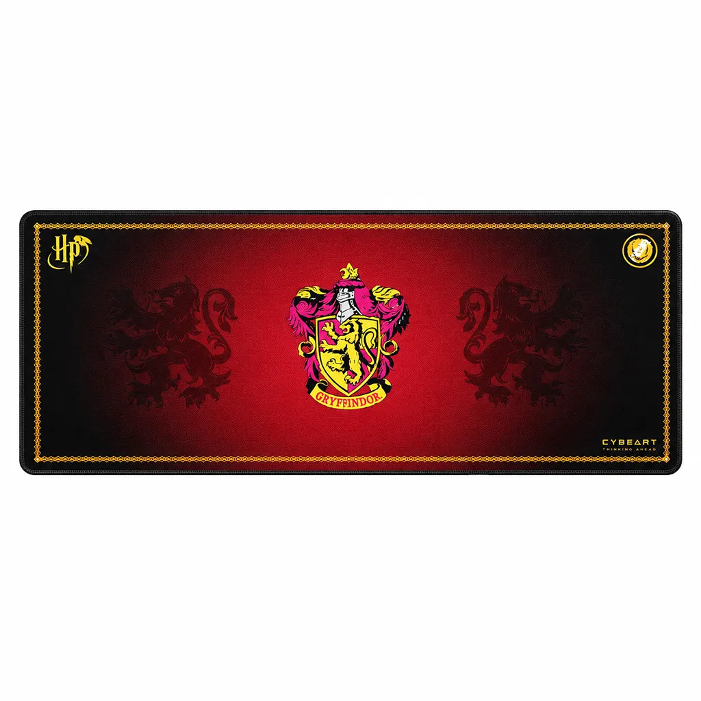Cybeart Gryffindor Classic XXL Gaming Mouse Pad for PC Mac full top down flat view on white background -tpstech.in