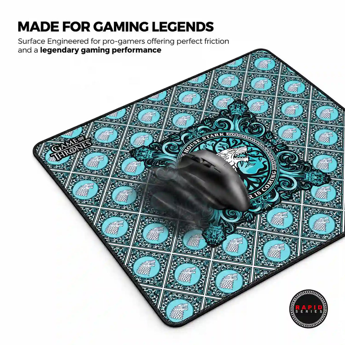 Cybeart House Stark Large Gaming Mouse Pad with Waterproof Surface engineered for pro gamers with smooth friction -tpstech.in