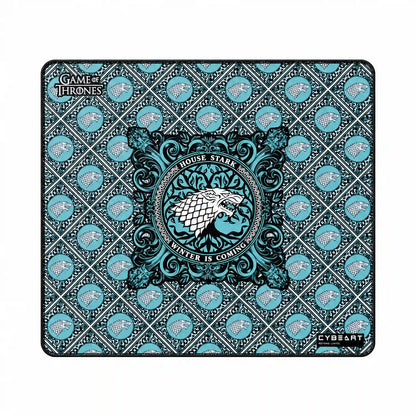 Cybeart House Stark Large Gaming Mouse Pad with Waterproof Surface top view featuring Game of Thrones Direwolf design -tpstech.in