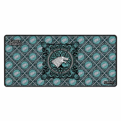 Cybeart House Stark XXL Gaming Desk Mat Waterproof flat top down view on white background -tpstech.in