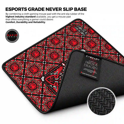 Cybeart House Targaryen Gaming Mouse Pad Large Waterproof esports grade never slip rubber base -tpstech.in