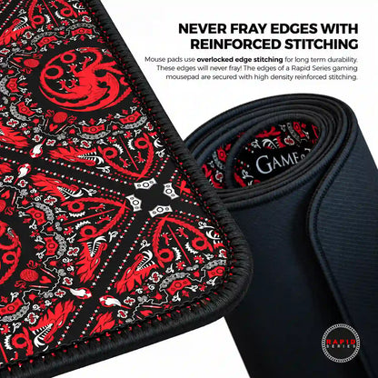 Cybeart House Targaryen Gaming Mouse Pad Large Waterproof never fray edges with reinforced stitching -tpstech.in