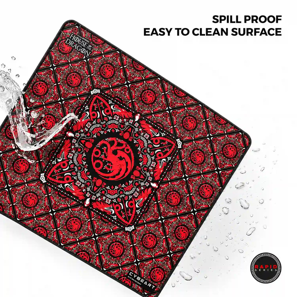Cybeart House Targaryen Gaming Mouse Pad Large Waterproof spill proof easy to clean surface -tpstech.in