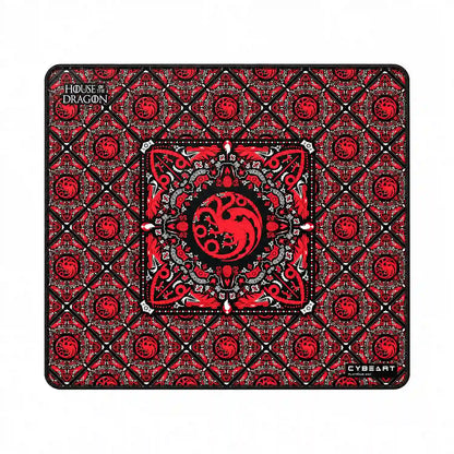 Cybeart House Targaryen Gaming Mouse Pad Large Waterproof top view with House of the Dragon design -tpstech.in
