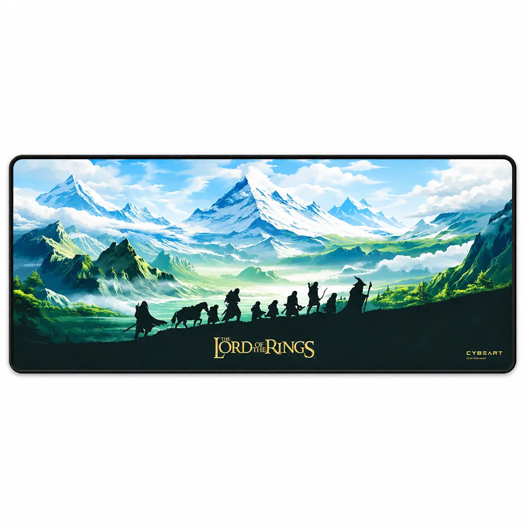 CYBEART Lord of The Rings XXL Gaming Mouse Pad flat top down view on white background -tpstech.in