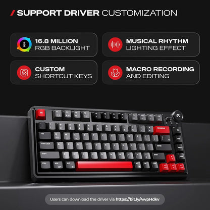 Driver customization, custom shortcut keys, and macro recording support for CYBEART Nighthawk 75 -tpstech.in